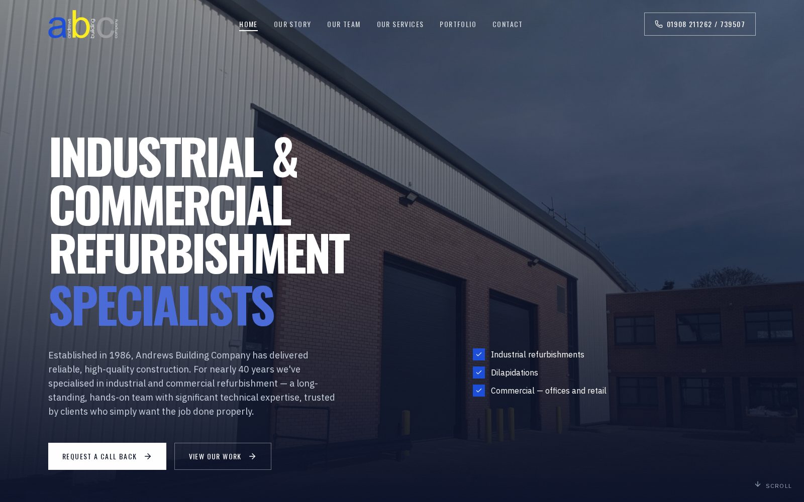 Andrews Building Company homepage screenshot